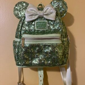 Disney Green Sequin Backpack with Bow